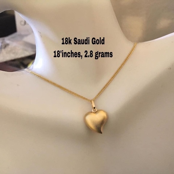 18k Jewelry Gold - necklace heart pendant